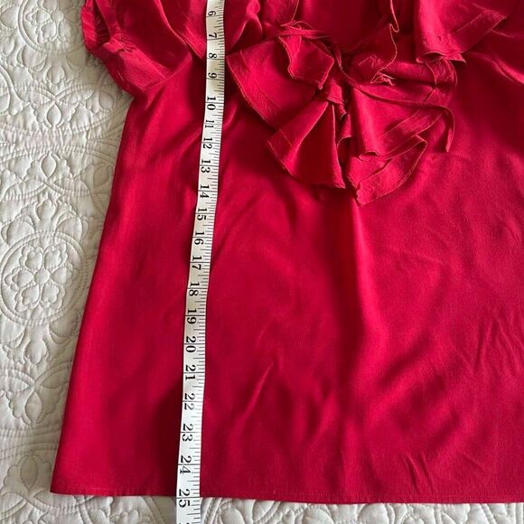 Joie 100% silk ruffle red blouse, size XS - Picture 11 of 12